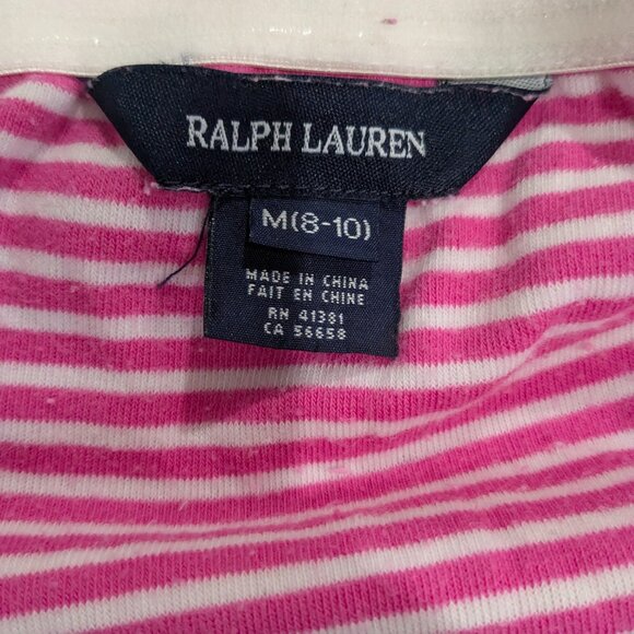 Ralph Lauren Girl's Terry Cloth Romper, Pink White, Size Medium 8-10, Strapless - Picture 10 of 16